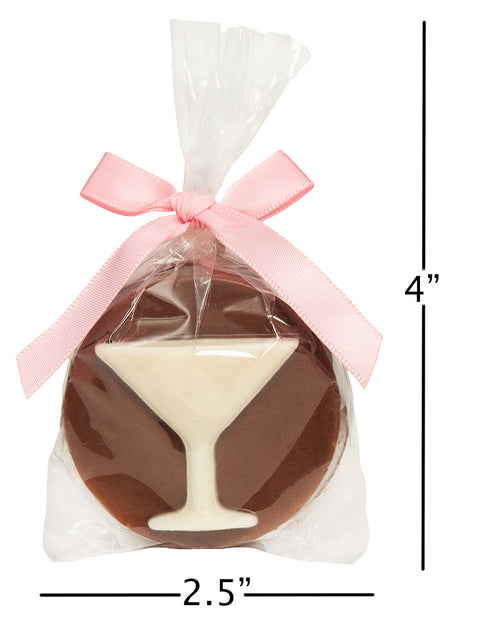 Gourmet Chocolate Party Favors, Individually Wrapped Gourmet Cookies, Martini Glass Chocolate Cookies, Kosher, Nut Free - Decorative Things