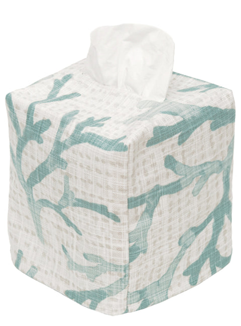 Fabric Tissue Box Cover, Tissue Holder Slipcover Slips Over Cardboard Tissue Box, Bedroom Décor Ideas Bathroom Accessories Coastal Décor Light Blue - Decorative Things