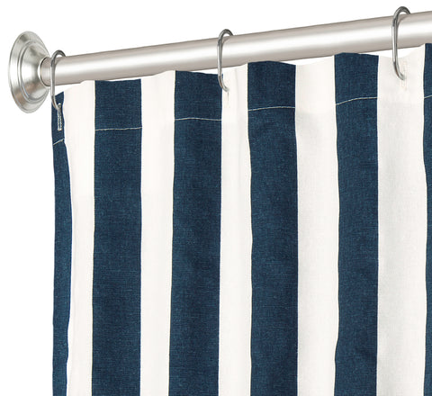 Decorative Things Extra Long and Extra Extra Long Shower Curtains Fabric Shower Curtain Striped Shower Curtains for Bathroom Navy Blue Bath Curtain Luxury Cotton Cloth 84 & 96 Inches - Decorative Things