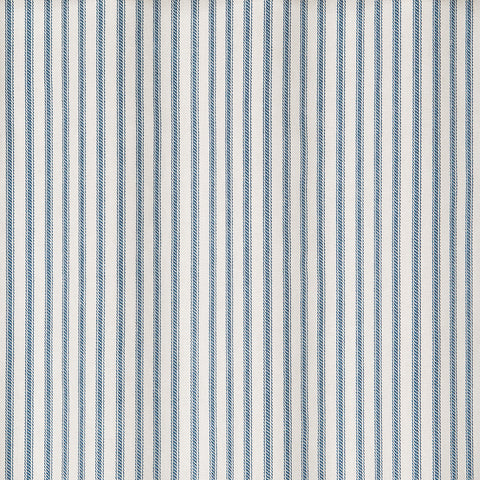 Decorative Things Extra Long and Extra Extra Long Shower Curtains Unique Designer Modern Blue Striped Ticking 84 & 96 Inches - Decorative Things