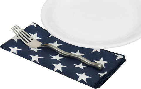 Cloth Napkins for 4th of July Party Decorations, Election Party Napkins, Table Linens Cotton Linen Napkins, Stars, 18" x 18" - Decorative Things