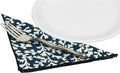 Cloth Napkins Table Linens Cotton Linen Napkins Dinner Napkins Beach Decor 18" x 18" Blue and White Coral - Decorative Things