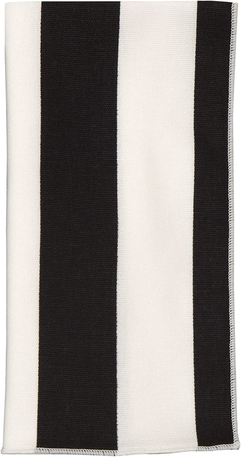 Cloth Napkins 100% Cotton Linen Napkins 18" x 18" Dinner Napkins Striped Black and White Table Decor Linens 18" x 18" - Decorative Things