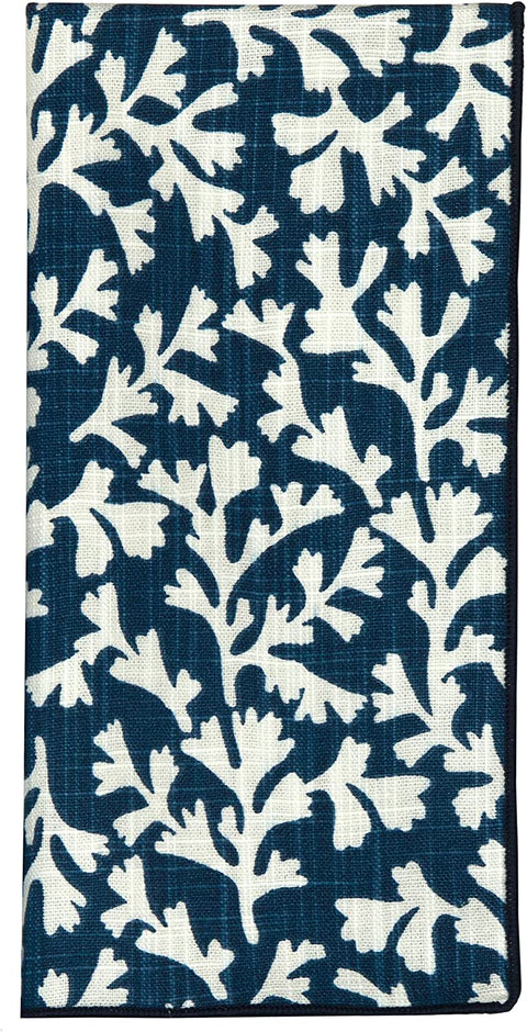 Cloth Napkins Table Linens Cotton Linen Napkins Dinner Napkins Beach Decor 18" x 18" Blue and White Coral - Decorative Things