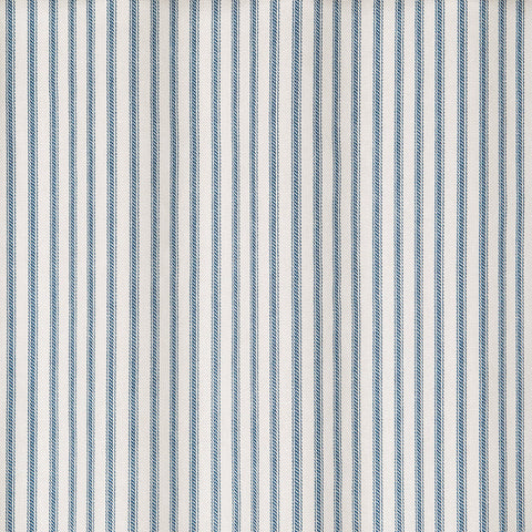 Decorative Things Shower Curtain Unique Fabric Designer Modern Striped Ticking Blue and White 72 Inches - Decorative Things