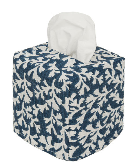 Coral Navy Print Cube - Decorative Things