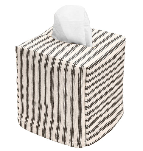 Black Ticking Stripe Cube - Decorative Things