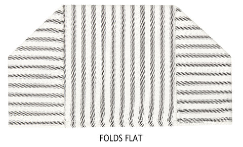 Tissue Box Cover Tissue Holder Square Cube Decorative Black and White Bathroom Decor Ticking Stripe