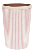 Bathroom Trashcan Small Garbage Can, 11.75", Bathroom Décor Girls Bedroom Baby Nursery Plastic Wastebasket Bin and Removable Pink and White Cover - Decorative Things