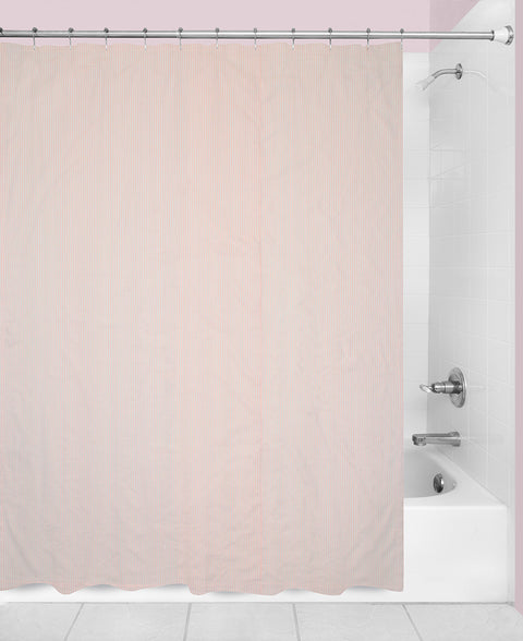Pink Ticking Stripe Shower Curtains 84" & 96" - Decorative Things