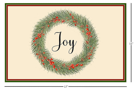 Joy Rustic Christmas Paper Placemats - Disposable Table Decor, Farmhouse Table Decor - Pak of 25 Made in USA - Decorative Things