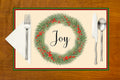 Joy Rustic Christmas Paper Placemats - Disposable Table Decor, Farmhouse Table Decor - Pak of 25 Made in USA - Decorative Things