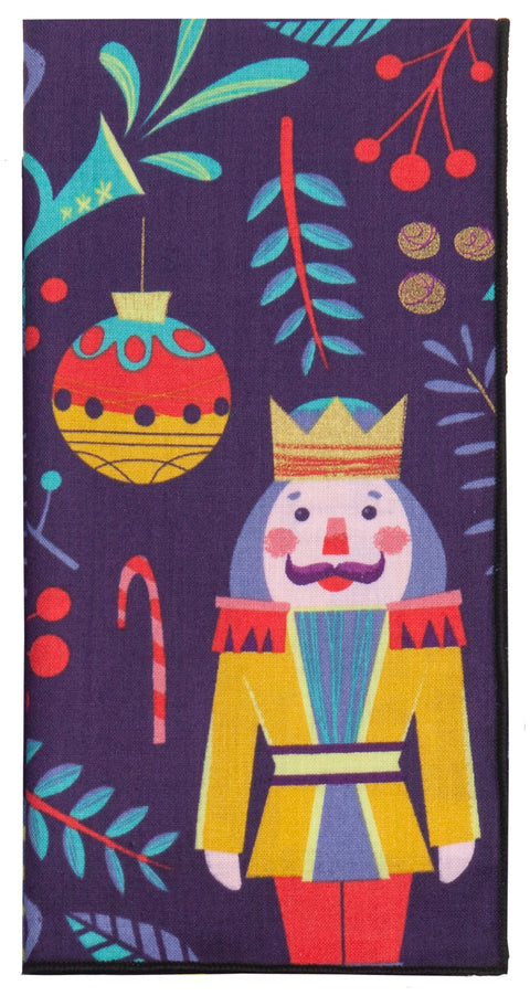 Christmas Napkins 18" x 18" Cloth Dinner, Elegant 100% Cotton Table Decor Linens Blue Nutcracker Ballet Print - Decorative Things