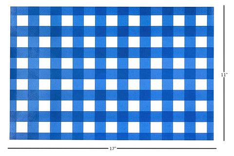 Paper Placemats Table Mats Table Decor Blue Checkered Gingham - Decorative Things