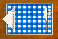 Paper Placemats Table Mats Table Decor Blue Checkered Gingham - Decorative Things