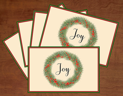 Joy Rustic Christmas Paper Placemats - Disposable Table Decor, Farmhouse Table Decor - Pak of 25 Made in USA - Decorative Things
