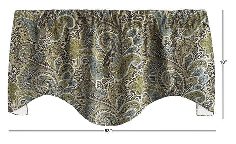 Teal & Brown Paisley Valance - Decorative Things