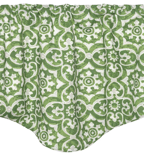Green & White Print Valance - Decorative Things