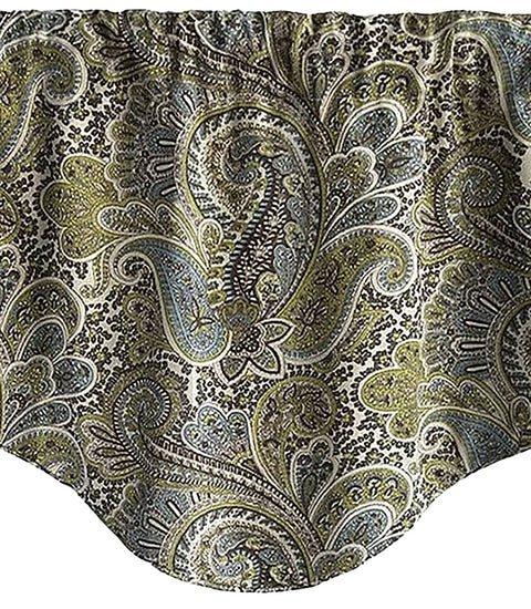 Teal & Brown Paisley Valance - Decorative Things