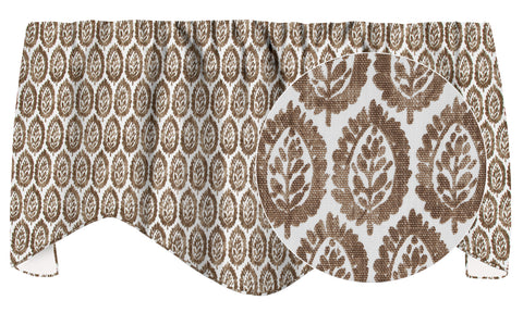 Large Brown Blockprint Valance