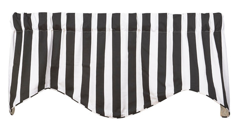 Decorative Things Window Treatments Valance Curtains Kitchen Window Valances or Valances for Living Room Curtains Short Swag Valence Striped Black and White Curtains Rod Pocket 53 Inches x 18 Inches - Decorative Things