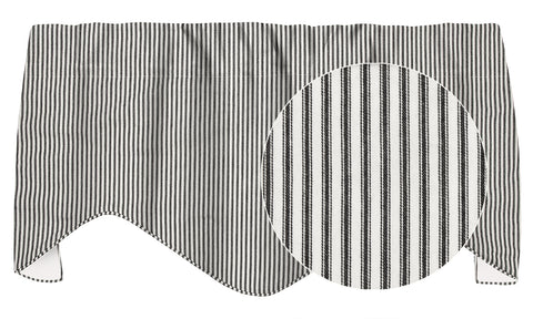 Black Ticking Stripe Valance - Decorative Things
