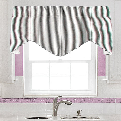 Black Ticking Stripe Valance - Decorative Things