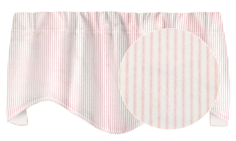 Pink Ticking Stripe Valance - Decorative Things