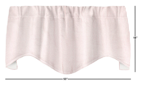 Pink Ticking Stripe Valance - Decorative Things