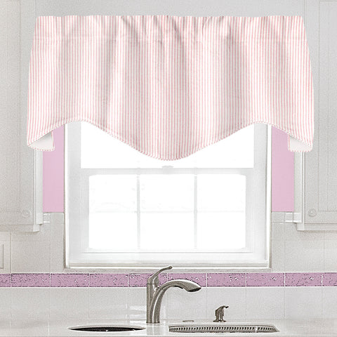 Pink Ticking Stripe Valance - Decorative Things