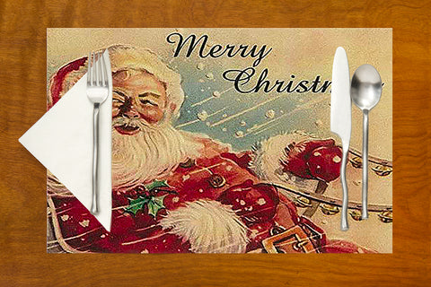 Christmas Placemats Paper Placemats for Christmas Party Decorations Disposable Placemats Santa - Decorative Things
