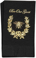 French Bee French Country Decor Paper Hand Towels for Bathroom Guest Towels Disposable Black and Gold, Bee Our Guest 4.5" x 8" Pk 16 - Decorative Things