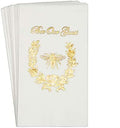 French Bee French Country Decor Paper Hand Towels for Bathroom Guest Towels Disposable White and Gold, Bee Our Guest 4.5" x 8" 32 Count - Decorative Things