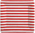 4th of July Party Ideas Party Supplies Paper Plates Dinner Size Red and White 16 Count 10 inch Square - Decorative Things