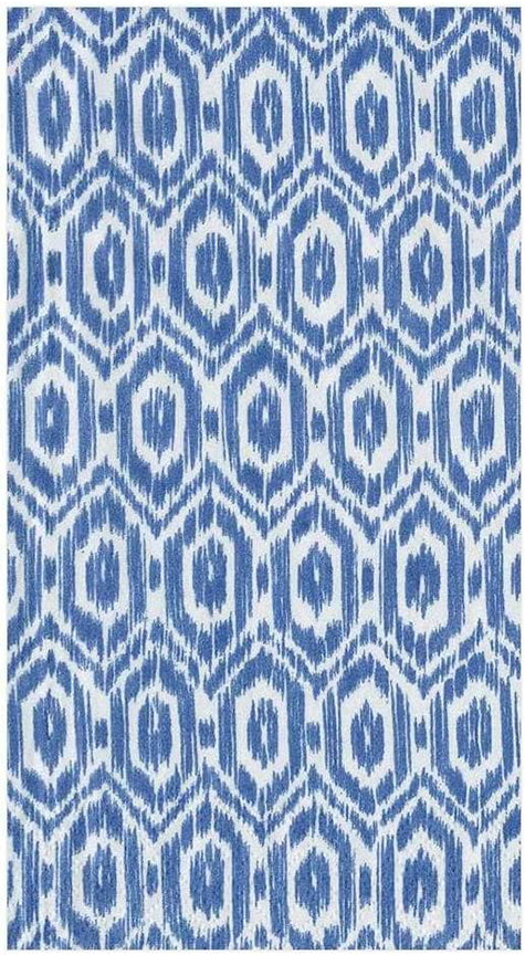 Caspari Amala Ikat Paper Guest Towel Napkins in Blue, 30 Count - Decorative Things