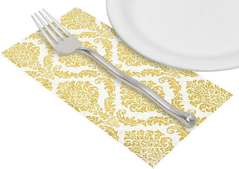 Paper Bathroom Hand Towels - Fingertip Towels Disposable Guest Towels, Reception Wedding Table Decor Dinner Napkins Gold Pak 32 - Decorative Things