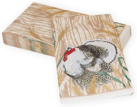 Homestead Turkey Taupe Guest Towel Napkins - 15 Per Package - 2 Units - Decorative Things