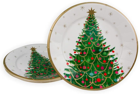 Christmas Paper Plates Merry And Bright 10.25 Inch - Decorative Things