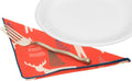 Christmas Napkins 18" x 18" Cloth Dinner, Elegant 100% Cotton Table Decor Linens Red and White Reindeer Print - Decorative Things
