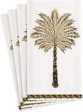 Caspari Grand Palms Paper Guest Towel Napkins in Black - 30 Count - Decorative Things