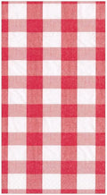 Caspari Gingham Paper Guest Towel Napkins in Red, 30 Count - Decorative Things