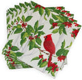 Holly And Songbirds White & Silver Cocktail Napkins - 20 Per Package - 2 Units - Decorative Things