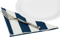 Navy Blue & White Stripe Cloth Napkins - Decorative Things