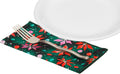 Christmas Napkins 18" x 18" Cloth Dinner, Elegant 100% Cotton Table Decor Linens Red and Green Tree Print - Decorative Things