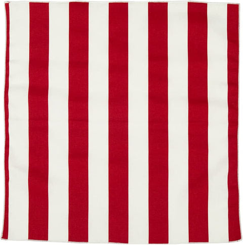 Decorative Things Cloth Napkins 100% Cotton Linen Napkins pack of 4 and 12 Red and White Stripe Table Linens 18" x 18" Table Napkins - Decorative Things