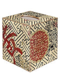 Kelly Tissue Box Cover Tissue Holder Square Cube Paper Mache Decorative Red Asian Design - Decorative Things