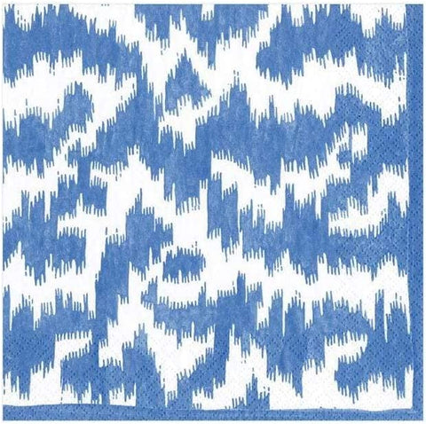 Caspari Modern Moiré Paper Cocktail Napkins in Blue - Two Packs of 20 - Decorative Things
