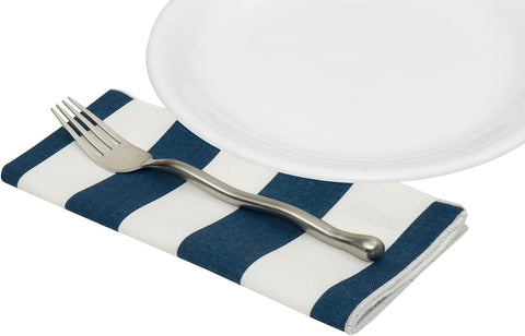Navy Blue & White Stripe Cloth Napkins - Decorative Things