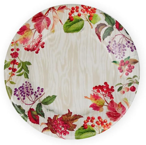 Berry Botanical Taupe Salad & Dessert Plates - 8 Per Package - 2 Units… - Decorative Things