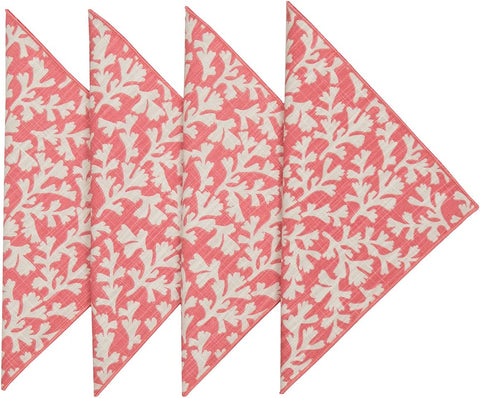 Cloth Napkins Table Linens 100% Cotton Linen Napkins Dinner Napkins Coral Pink Napkins Beach Themed 18" x 18" - Decorative Things